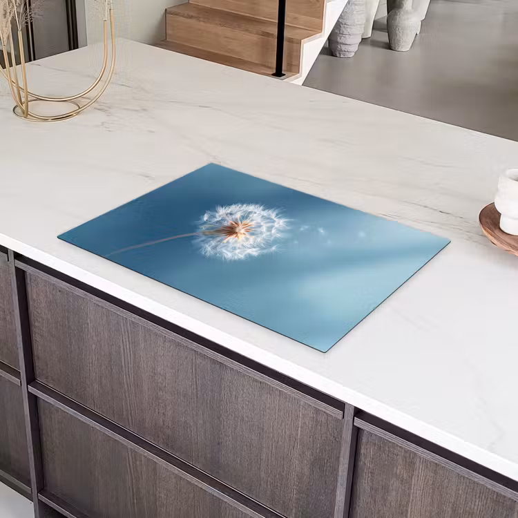 Paardenbloem - Wind - Blauw Inductie beschermer vinyl 3mm klein -sfeer8