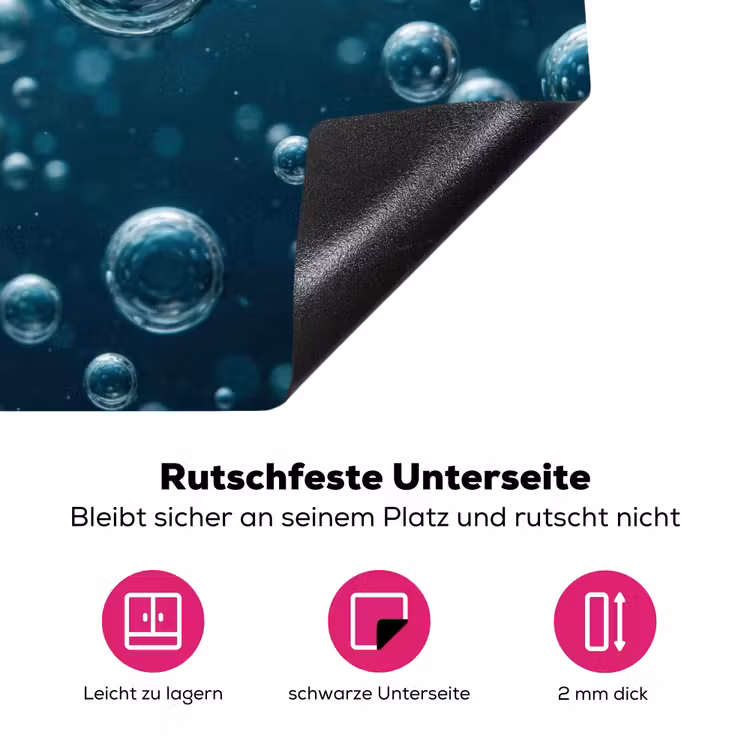 Luchtbellen - Dynamisch - Blauw Inductie beschermer vinyl 3mm klein -zzzzzzz-lf-onderkant