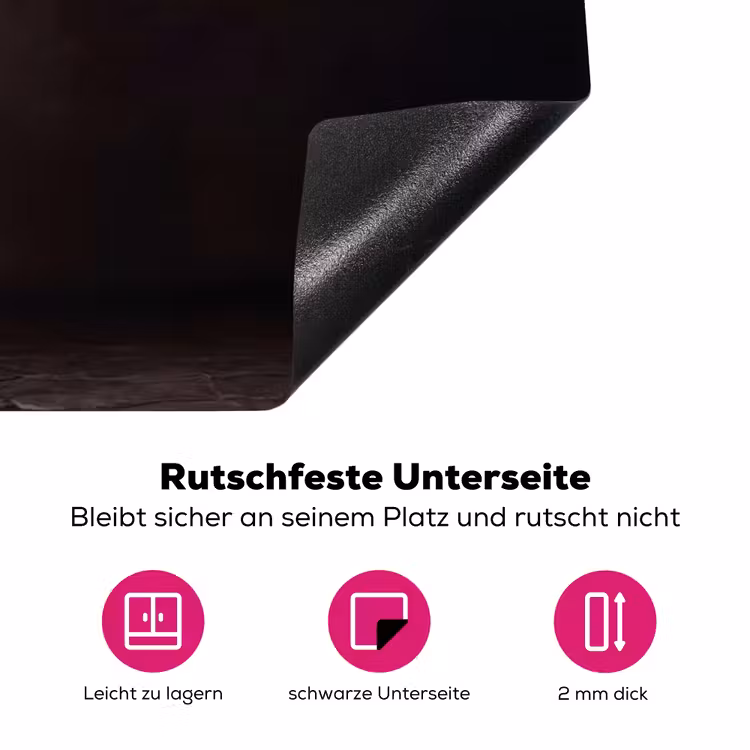 Krachtig - Paard - Donker Inductie beschermer vinyl 3mm klein -zzzzzzz-lf-onderkant