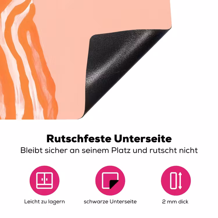 Meisje - Deken - Gestreept - Oranje Inductie beschermer vinyl 3mm klein -zzzzzzz-lf-onderkant