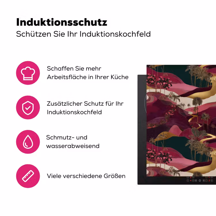 Magisch - Palmbomen - Goud Inductie beschermer vinyl 3mm klein 276 -zzzzzzz-lf-ups