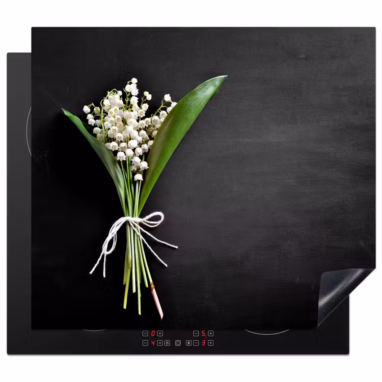 Lelietjes van dalen - Bloemen - Strik - Flora Inductie beschermer vinyl 3mm middel -3d