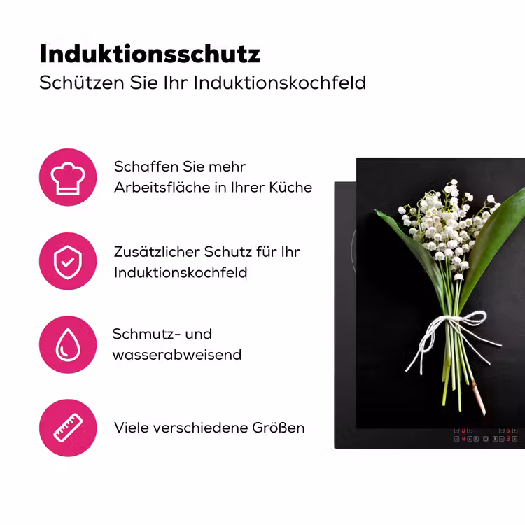Lelietjes van dalen - Bloemen - Stilleven - Strik Inductie beschermer vinyl 3mm klein -zzzzzzz-lf-ups