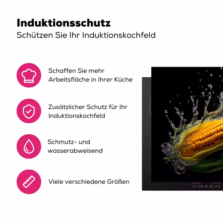 Maïs - Groente - Planten - Zwart - Water Inductie beschermer vinyl 3mm klein -zzzzzzz-lf-ups