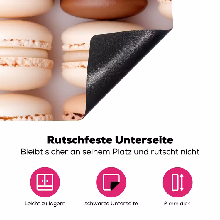 Macarons - Beige - Bruin Inductie beschermer vinyl 3mm middel -zzzzzzz-lf-onderkant