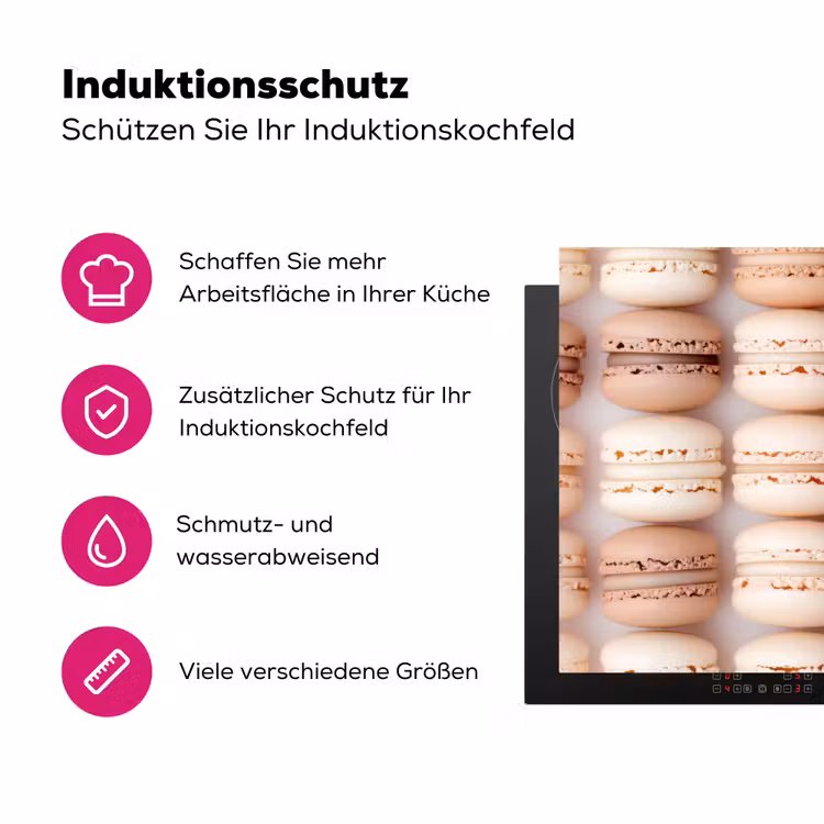 Macarons - Beige - Bruin Inductie beschermer vinyl 3mm middel -zzzzzzz-lf-ups