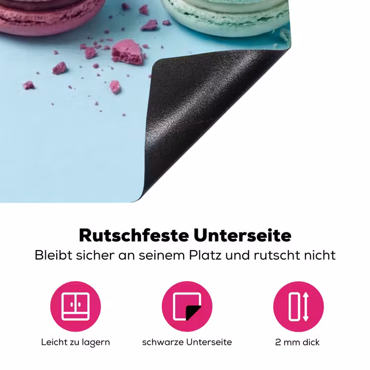 Macarons - Kleurrijk - Pastel Inductie beschermer vinyl 3mm klein -zzzzzzz-lf-onderkant