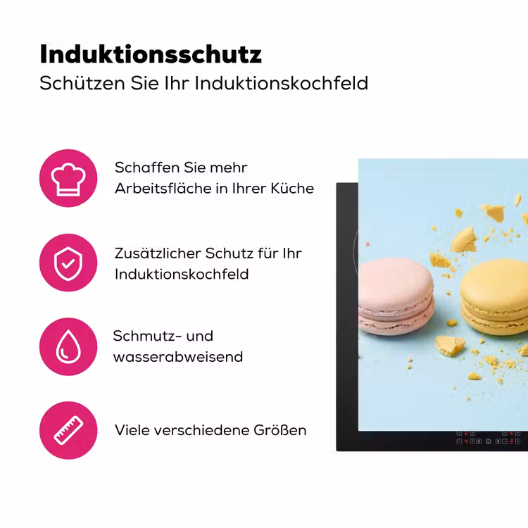 Macarons - Kleurrijk - Pastel Inductie beschermer vinyl 3mm klein -zzzzzzz-lf-ups