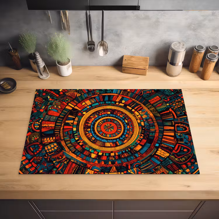 Mandala - Cirkels - Patronen Inductie beschermer vinyl 3mm klein -sfeer5
