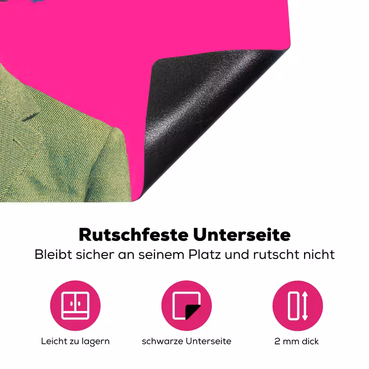 Man - Pak - Wolk - Roze Inductie beschermer vinyl 3mm klein -zzzzzzz-lf-onderkant