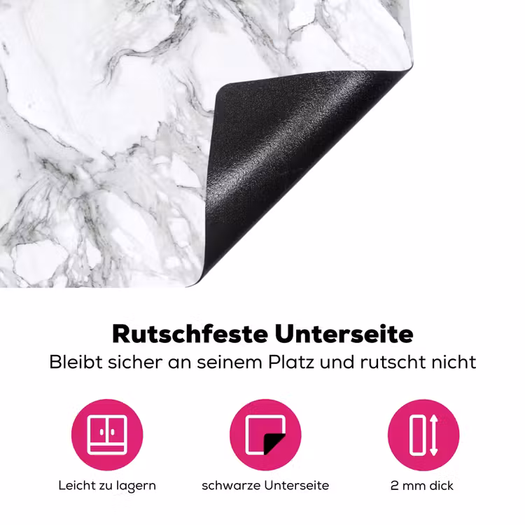 Marmer - Gelaagd - Brekend - Grijsstructuur Inductie beschermer vinyl 3mm klein 276 -zzzzzzz-lf-onderkant