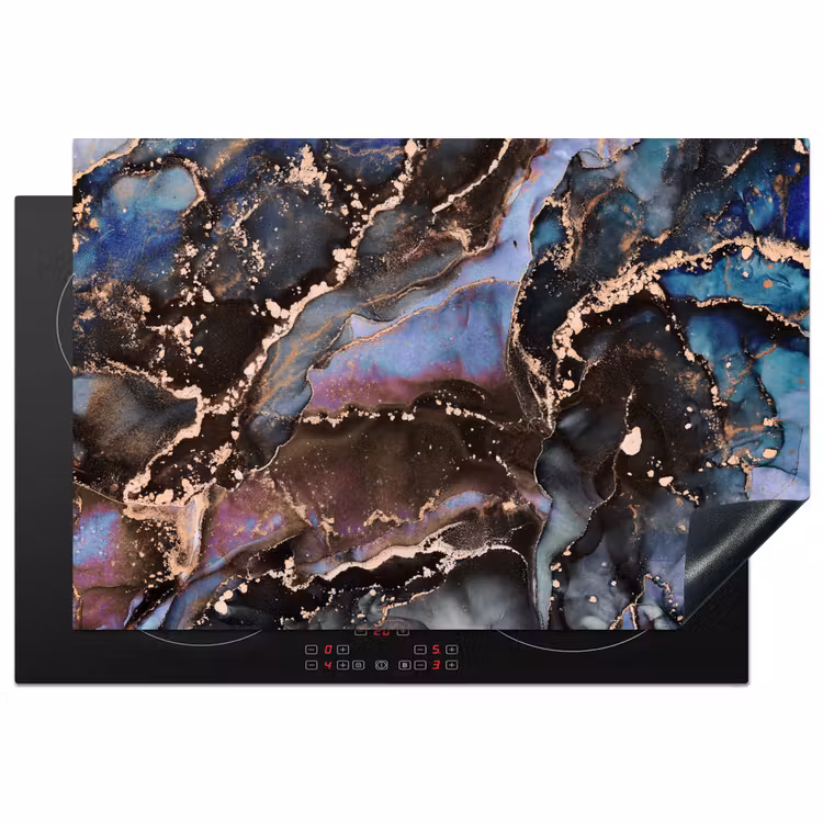 Marmer - Goud - Rosé Inductie beschermer vinyl 3mm klein -3d