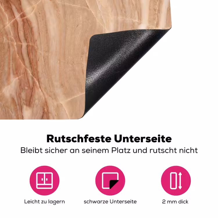 Marmer - Ader - Natuur - Abstract - Beige Inductie beschermer vinyl 3mm middel -zzzzzzz-lf-onderkant