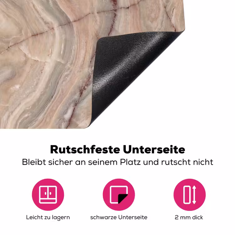 Marmer - Patroon - Abstract - Beige - Groen Inductie beschermer vinyl 3mm middel -zzzzzzz-lf-onderkant