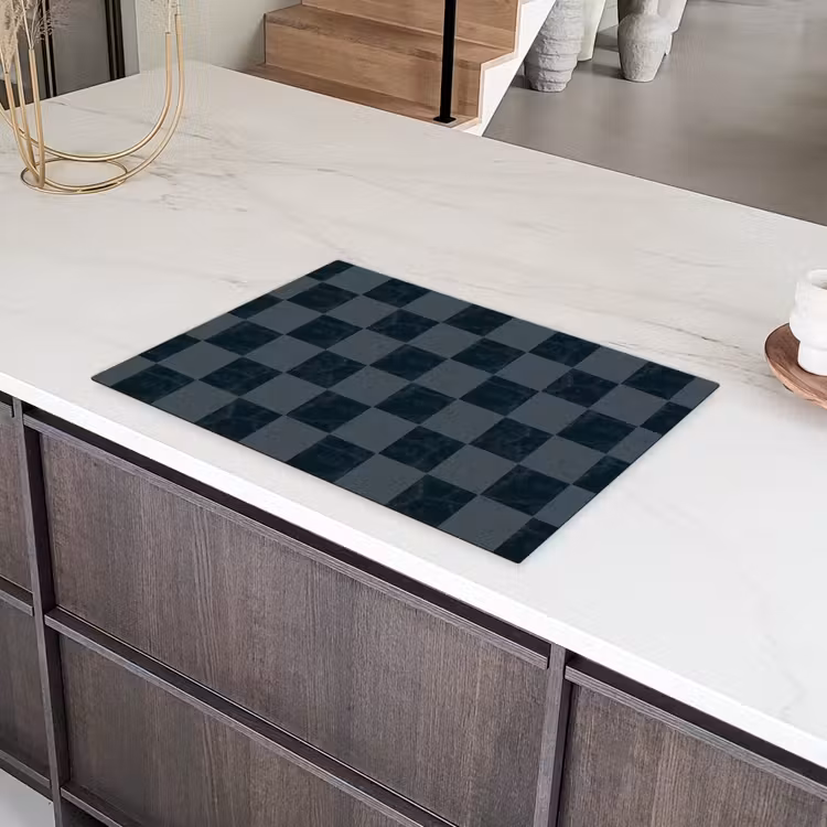 Marmer - Patroon - Antraciet Inductie beschermer vinyl 3mm klein 276 -sfeer8