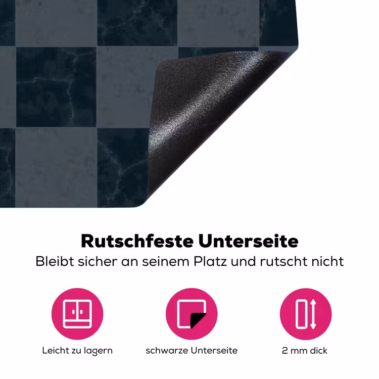 Marmer - Patroon - Antraciet Inductie beschermer vinyl 3mm klein 276 -zzzzzzz-lf-onderkant