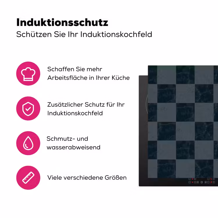 Marmer - Patroon - Antraciet Inductie beschermer vinyl 3mm klein 276 -zzzzzzz-lf-ups