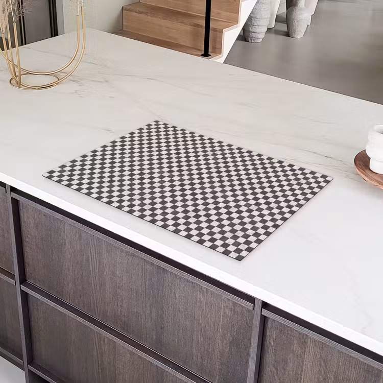 Marmer - Patroon - Grijs Inductie beschermer vinyl 3mm klein 276 -sfeer8