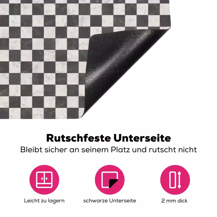 Marmer - Patroon - Grijs Inductie beschermer vinyl 3mm klein 276 -zzzzzzz-lf-onderkant