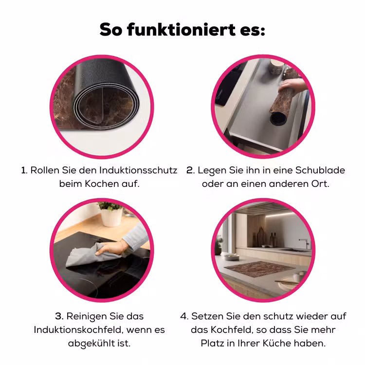 Marmer - Patroon - Natuur - Bruin - Goud Inductie beschermer vinyl 3mm middel -zzzzzzz-lf-werking