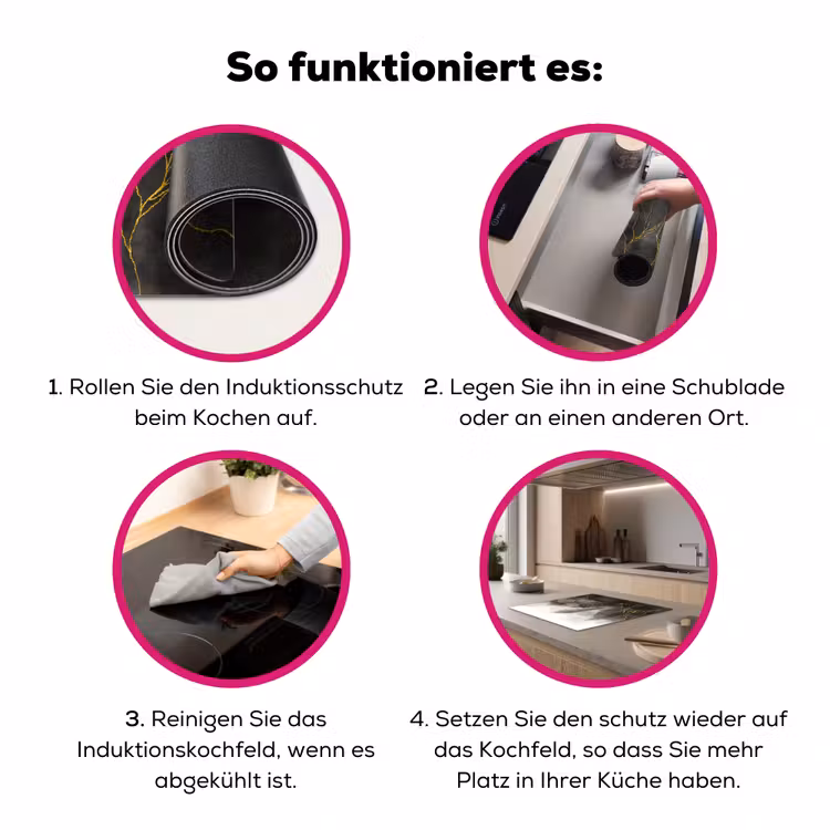 Marmer - Zwart - Goud - Luxe - Marmerlook Inductie beschermer vinyl 3mm middel -zzzzzzz-lf-werking