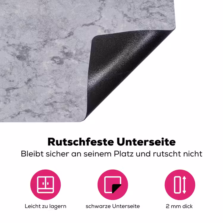 Marmerplaat - Patroon - Grijs Inductie beschermer vinyl 3mm klein 276 -zzzzzzz-lf-onderkant