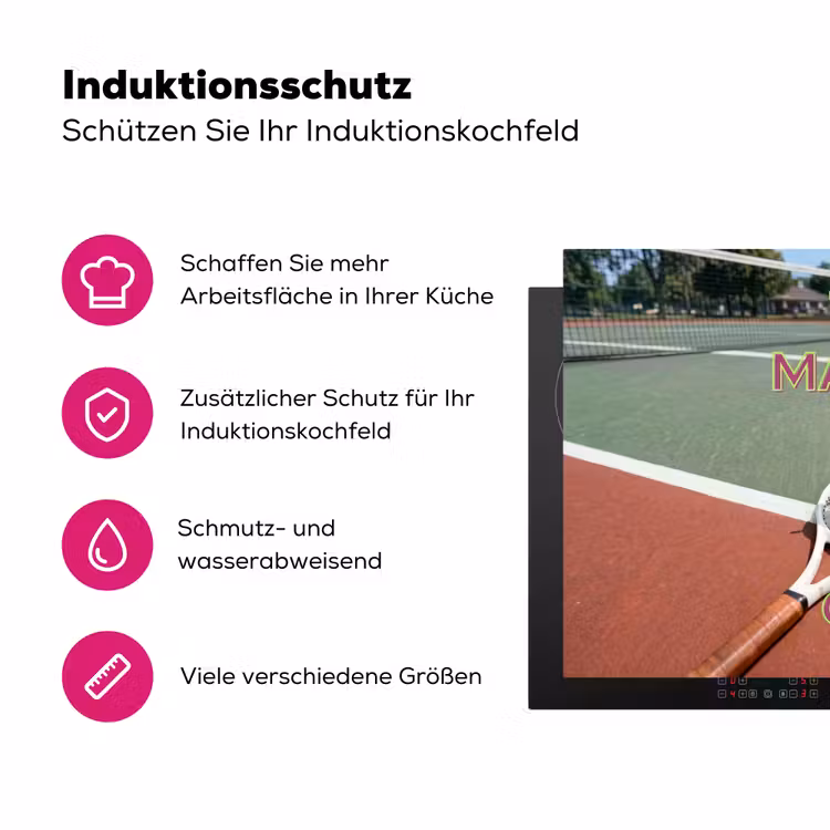 Matcha Club - Tennis - Matcha Inductie beschermer vinyl 3mm klein -zzzzzzz-lf-ups