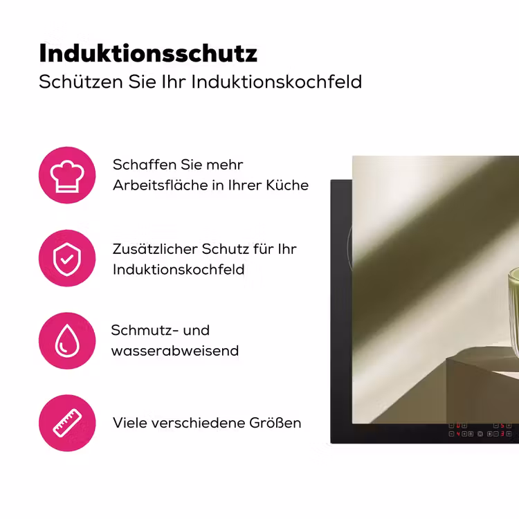 Matcha - Glas - Groen - Minimalistisch Inductie beschermer vinyl 3mm klein -zzzzzzz-lf-ups