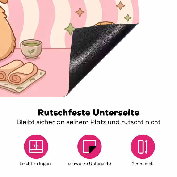 Matcha - Hond - Roze - Groen Inductie beschermer vinyl 3mm klein -zzzzzzz-lf-onderkant