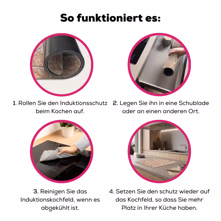 Muur - Steen - Patroon - Rustiek - Beige Inductie beschermer vinyl 3mm middel -zzzzzzz-lf-werking