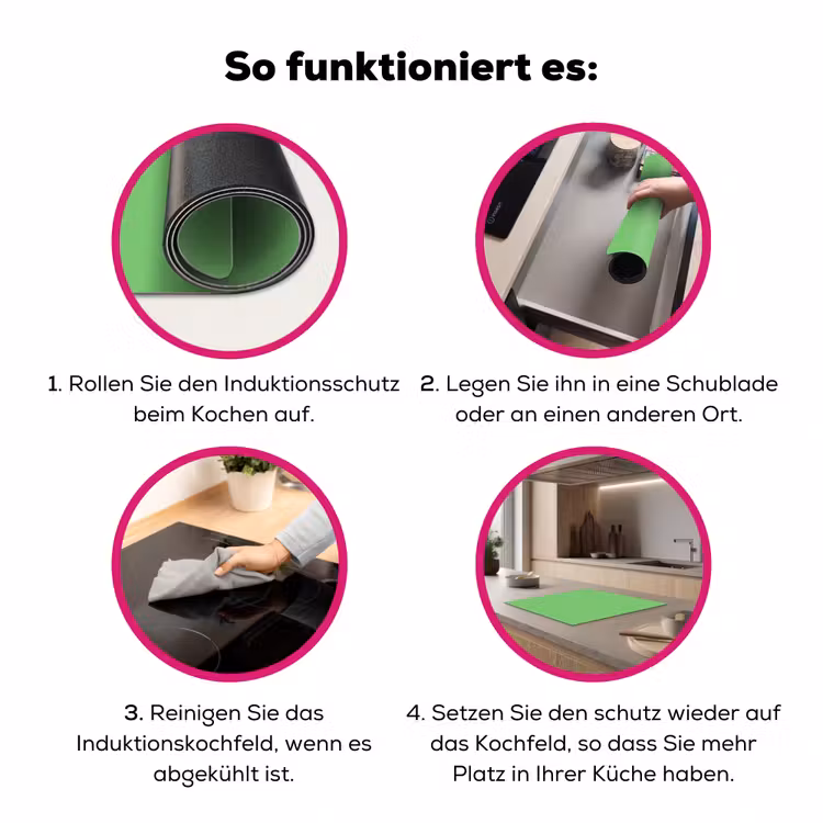 Meadow - Green - Groen Inductie beschermer vinyl 3mm middel 274 -zzzzzzz-lf-werking