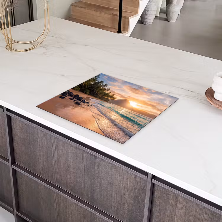 Zee - Berg - Landschap - Tropisch - Goud Inductie beschermer vinyl 3mm middel -sfeer8