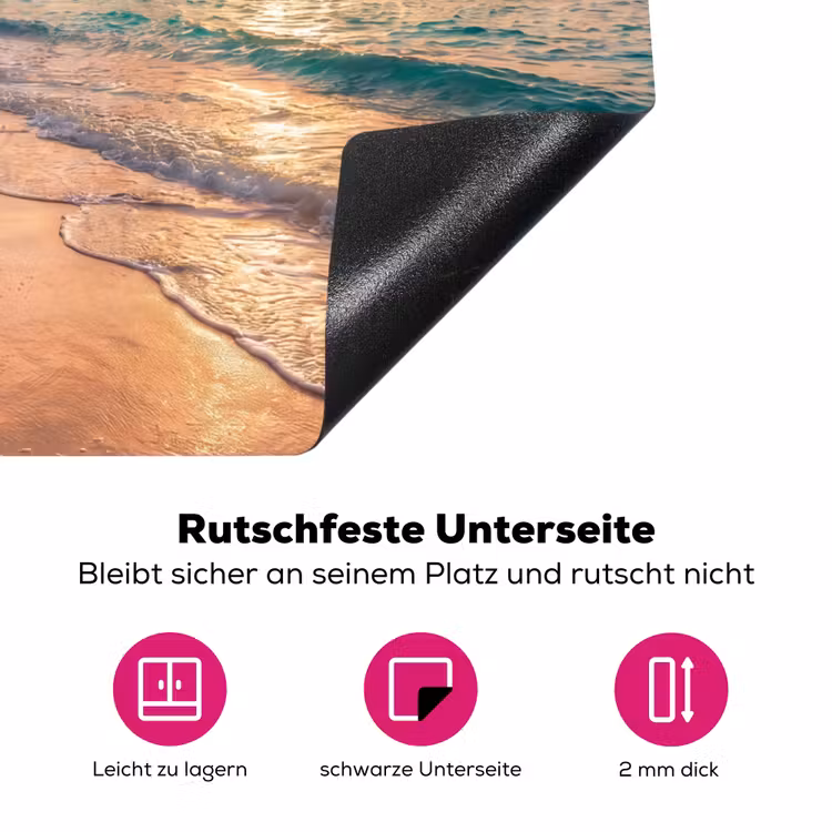 Zee - Berg - Landschap - Tropisch - Goud Inductie beschermer vinyl 3mm middel -zzzzzzz-lf-onderkant