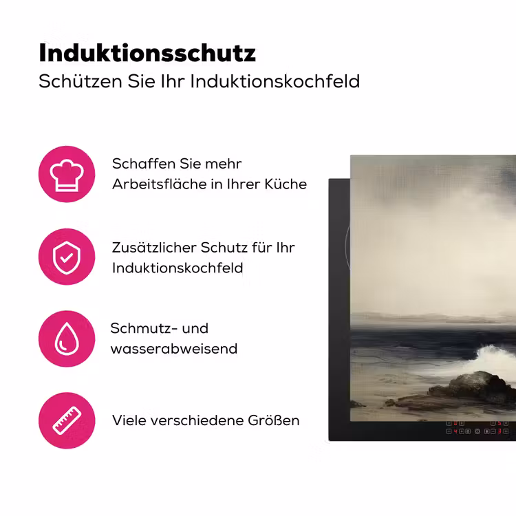 Zee - Rotsen - Storm Inductie beschermer vinyl 3mm klein -zzzzzzz-lf-ups