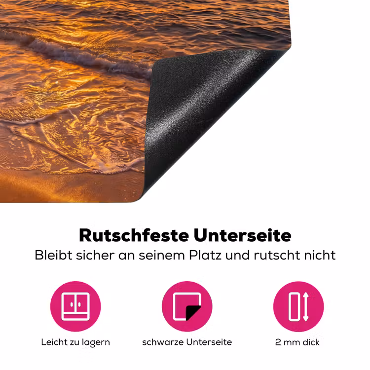 Zee - Kust - Zonsondergang - Natuur - Oranje Inductie beschermer vinyl 3mm middel -zzzzzzz-lf-onderkant