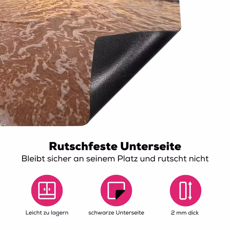 Zee - Kustlijn - Wolken - Landschap - Oranje Inductie beschermer vinyl 3mm middel -zzzzzzz-lf-onderkant