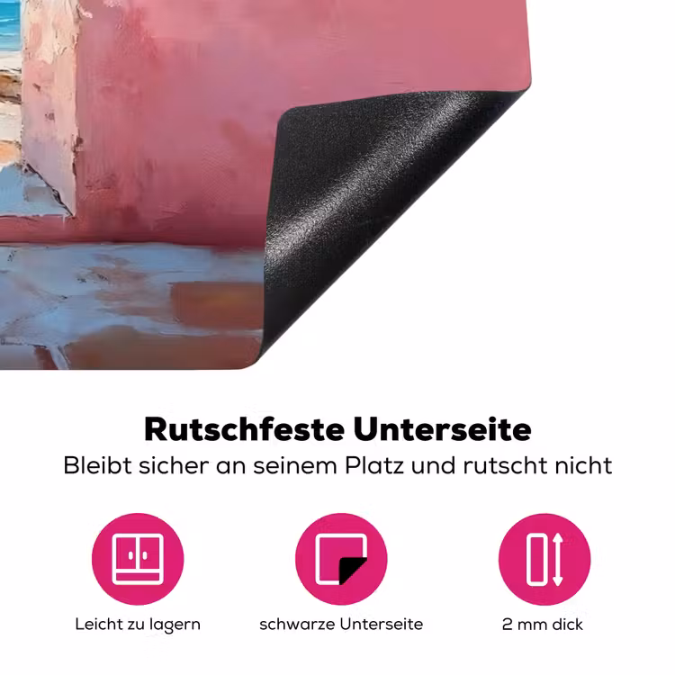 Zee - Roze - Cactus Inductie beschermer vinyl 3mm klein -zzzzzzz-lf-onderkant