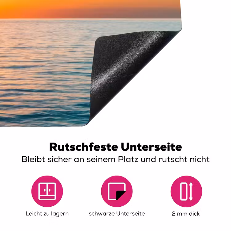 Zee - Zeilboot - Zonsondergang Inductie beschermer vinyl 3mm klein -zzzzzzz-lf-onderkant