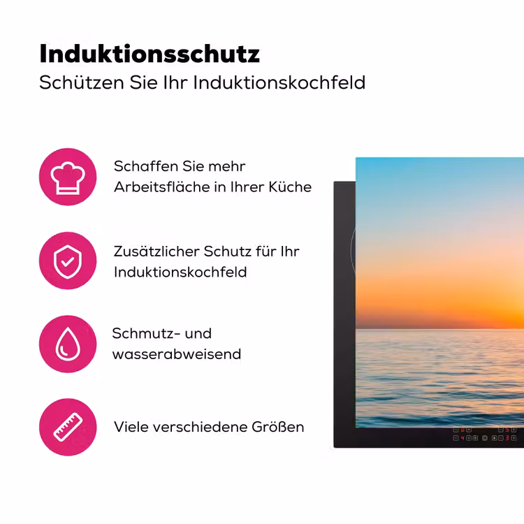 Zee - Zeilboot - Zonsondergang Inductie beschermer vinyl 3mm klein -zzzzzzz-lf-ups