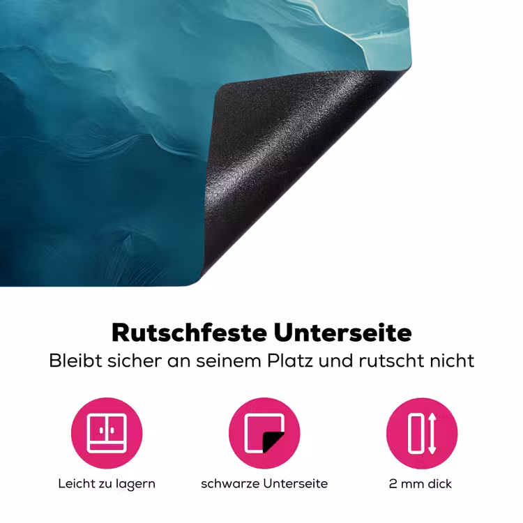Zee - Silhouet - Abstract - Blauw Inductie beschermer vinyl 3mm klein -zzzzzzz-lf-onderkant