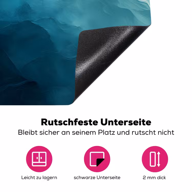 Zee - Silhouet - Abstract - Blauw Inductie beschermer vinyl 3mm middel -zzzzzzz-lf-onderkant