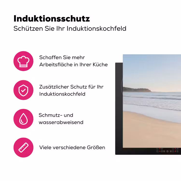 Zee - Zon - Zand Inductie beschermer vinyl 3mm klein -zzzzzzz-lf-ups