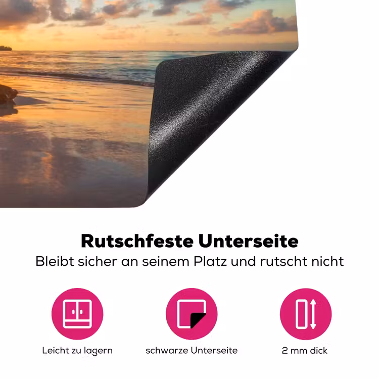 Zee - Strand - Zonsondergnag Inductie beschermer vinyl 3mm klein -zzzzzzz-lf-onderkant
