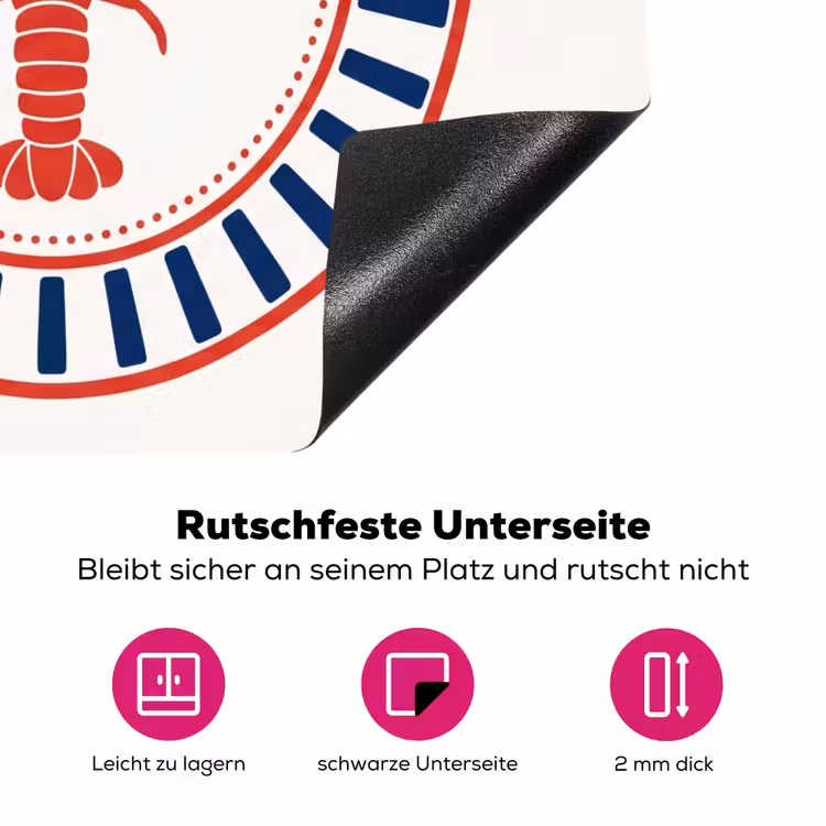 Zeeleven - Kreeft - Embleem - Grafisch - Rood Inductie beschermer vinyl 3mm middel -zzzzzzz-lf-onderkant