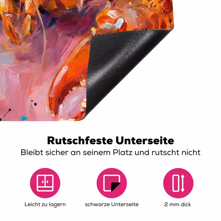 Zeeleven - Kreeft - Spatters - Abstract - Roze Inductie beschermer vinyl 3mm middel -zzzzzzz-lf-onderkant