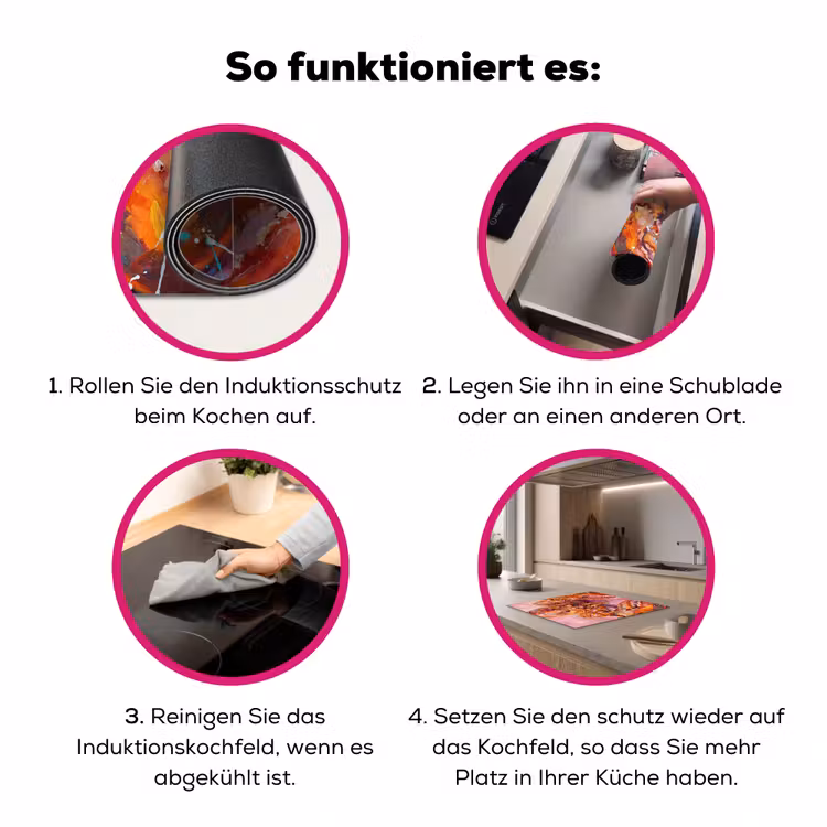 Zeeleven - Kreeft - Spatters - Abstract - Roze Inductie beschermer vinyl 3mm middel -zzzzzzz-lf-werking