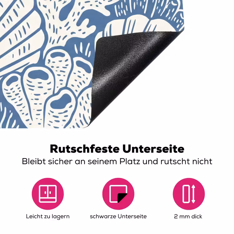 Zeeleven - Koraal - Schelp - Vis - Illustratie - Onderwater Inductie beschermer vinyl 3mm middel -zzzzzzz-lf-onderkant