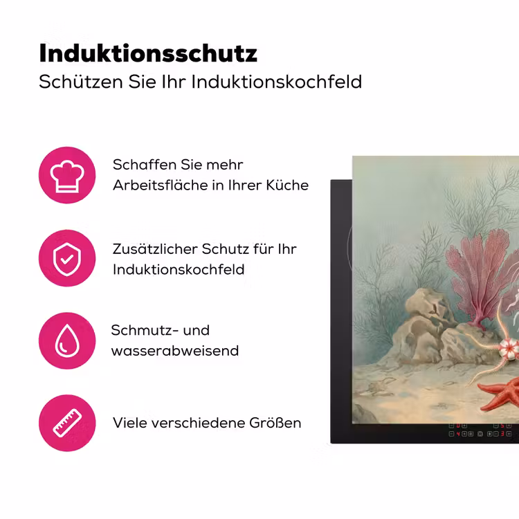 Zeeleven - Kwal - Onderwater - Illustratie - Beige Inductie beschermer vinyl 3mm klein -zzzzzzz-lf-ups