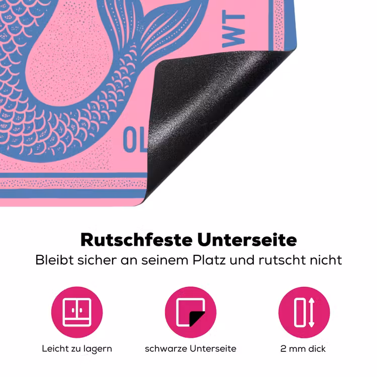 Meermin - Sardineblik - Illustratie - Roze - Retro Inductie beschermer vinyl 3mm middel -zzzzzzz-lf-onderkant