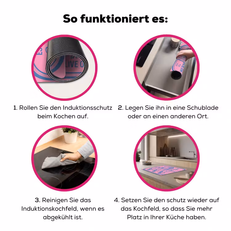 Meermin - Sardineblik - Illustratie - Roze - Retro Inductie beschermer vinyl 3mm middel -zzzzzzz-lf-werking